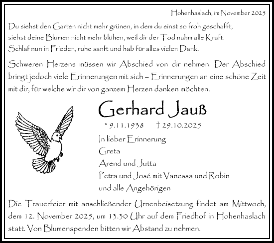 Traueranzeige von Gerhard Jaup von Bietigheimer Zeitung