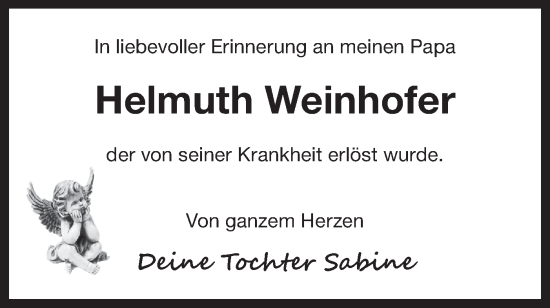 Traueranzeige von Helmuth Weinhofer von Bietigheimer Zeitung