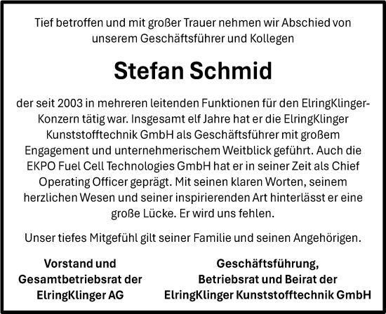 Traueranzeige von Stefan Schmid von Bietigheimer Zeitung
