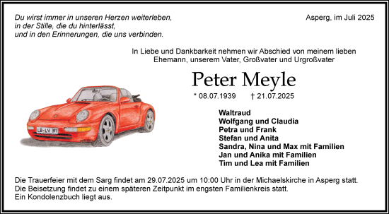 Traueranzeige von Peter Meyle von Bietigheimer Zeitung