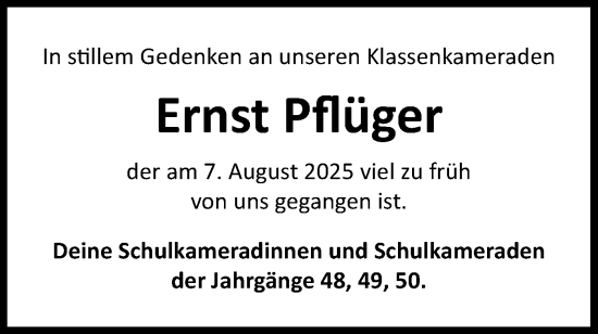 Traueranzeige von Ernst Pflüger von Bietigheimer Zeitung