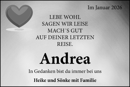 Traueranzeige von Andrea  von Bietigheimer Zeitung
