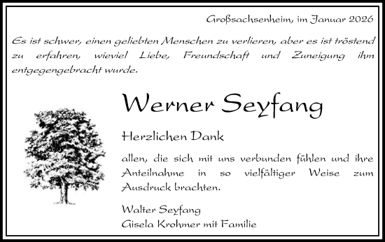 Traueranzeige von Werner Seyfang von Bietigheimer Zeitung