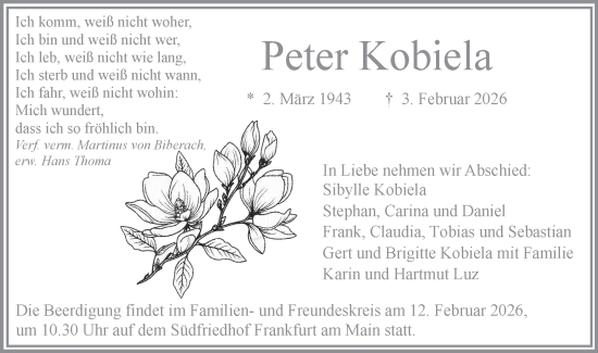 Traueranzeige von Peter Kobiela von Bietigheimer Zeitung