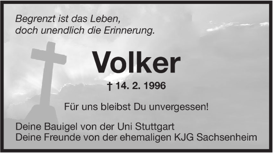 Traueranzeige von Volker  von Bietigheimer Zeitung