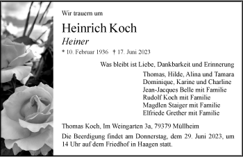 Traueranzeige von Heinrich Koch von Bietigheimer Zeitung