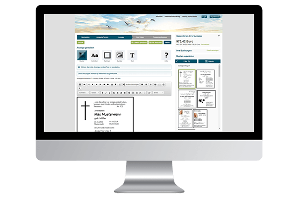 Anzeige persönlich aufgeben